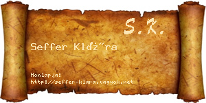 Seffer Klára névjegykártya