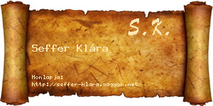 Seffer Klára névjegykártya